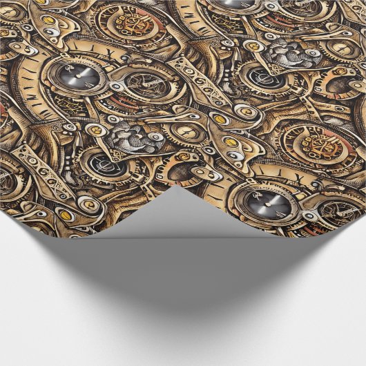 Papier Cadeau Motif des engrenages Surreal Steampunk (Coin)