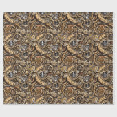 Papier Cadeau Motif des engrenages Surreal Steampunk (Plat)
