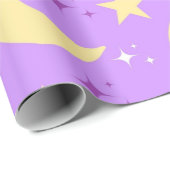 Papier Cadeau Motif des étoiles de lune céleste (Coin rond)