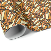 Papier Cadeau Motif Des Feuilles Automnes (Coin rond)