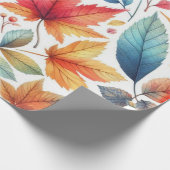 Papier Cadeau Motif des feuilles d'automne colorées (Coin)