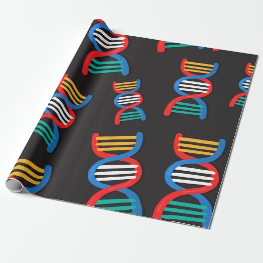 Papier Cadeau motif des fils d'adn (Déroulé)