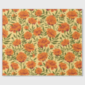 Papier Cadeau Motif des fleurs de Marigold (Plat)