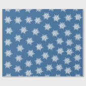 Papier Cadeau Motif des flocons bleus (Plat)