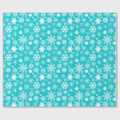 Papier Cadeau Motif des flocons de neige bleu blanc moderne (Plat)