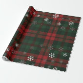 Papier Cadeau Motif des flocons de neige de Noël Plaid (Déroulé)