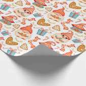Papier Cadeau Motif des Gnomes de Noël (Coin)