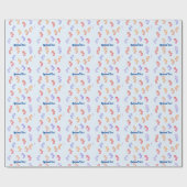 Papier Cadeau Motif des hippocampes colorés (Plat)