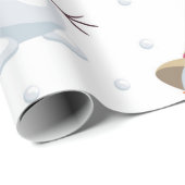 Papier Cadeau Motif des motoneiges (Coin rond)