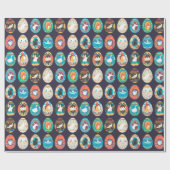 Papier Cadeau Motif des oeufs de Pâques (Plat)