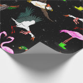 Papier Cadeau Motif des oiseaux d'hiver (Coin)