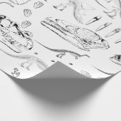 Papier Cadeau Motif des os fossiles de dinosaures (Coin)