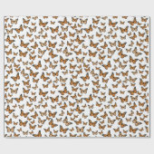 Papier Cadeau Motif des papillons Monarque orange (Plat)