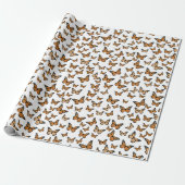 Papier Cadeau Motif des papillons Monarque orange (Déroulé)