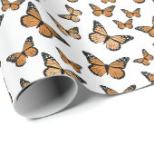 Papier Cadeau Motif des papillons Monarque orange (Coin rond)
