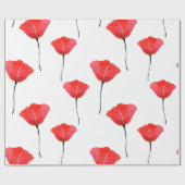 Papier Cadeau Motif des pépites d'aquarelle rouge (Plat)