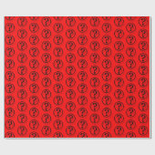 Papier Cadeau Motif des points de question rouges (Plat)