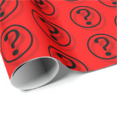 Papier Cadeau Motif des points de question rouges (Coin rond)