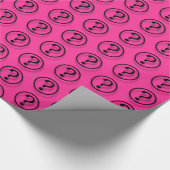 Papier Cadeau Motif des points d'interrogation roses (Coin)