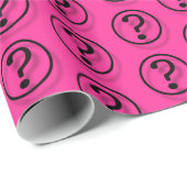 Papier Cadeau Motif des points d'interrogation roses (Coin rond)