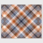 Papier Cadeau Motif des rayures de pêche gris orange (Plat)