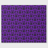 Papier Cadeau Motif des signes de paix violet (Plat)