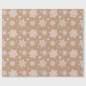 Papier Cadeau Motif des Snowflakes de Noël Brown (Plat)