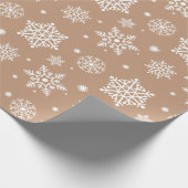 Papier Cadeau Motif des Snowflakes de Noël Brown (Coin)