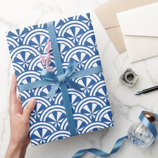 Papier Cadeau Motif des vagues côtières - Le Lotus Blanc (Cadeaux)