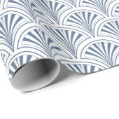 Papier Cadeau Motif des ventilateurs Blue Deco (Coin rond)