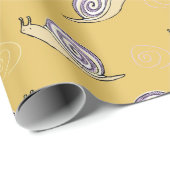 Papier Cadeau Motif d'escargots et de torrents illustrés (Coin rond)