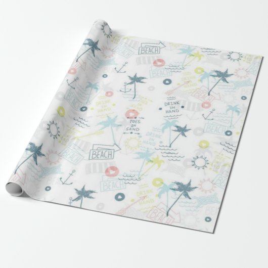 Papier Cadeau Motif d'été (Déroulé)
