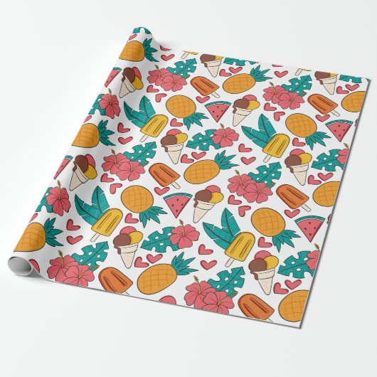 Papier Cadeau Motif d'été (Déroulé)
