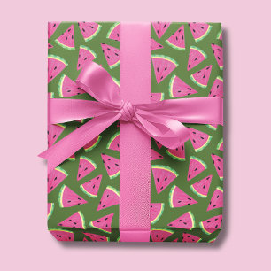 Papier Cadeau Motif d'été pastèque tropicale
