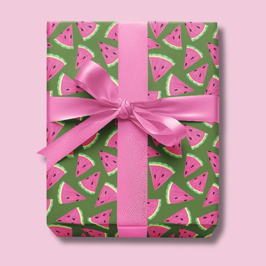 Papier Cadeau Motif d'été pastèque tropicale