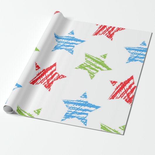 Papier Cadeau Motif d'étoiles (Déroulé)