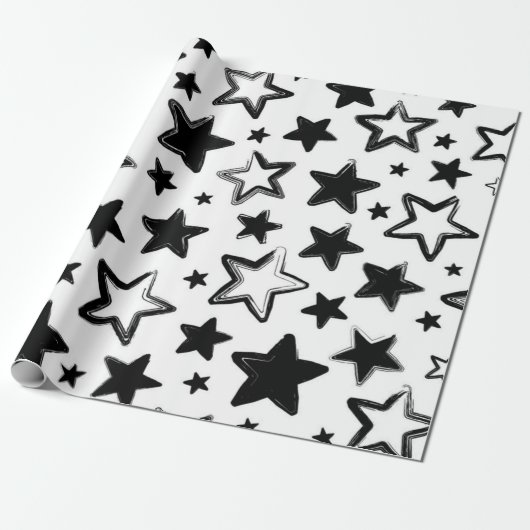 Papier Cadeau Motif d'étoiles (Déroulé)