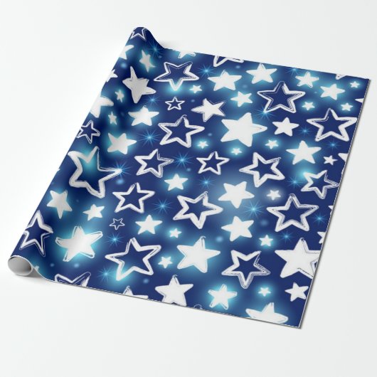 Papier Cadeau Motif d'étoiles (Déroulé)