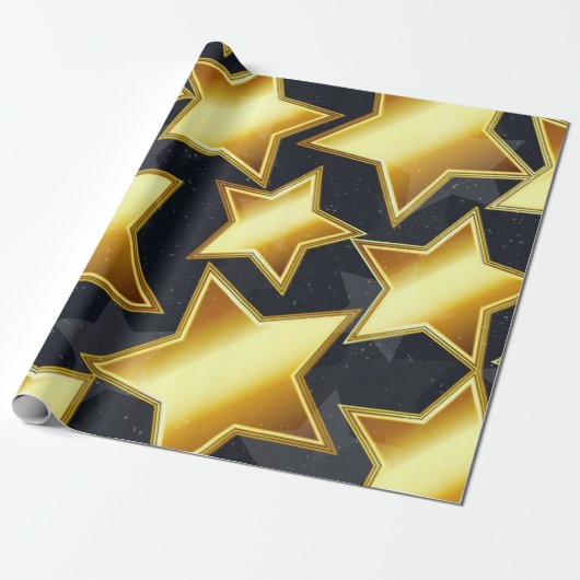 Papier Cadeau Motif d'étoiles (Déroulé)
