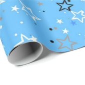 Papier Cadeau Motif d'étoiles (Coin rond)