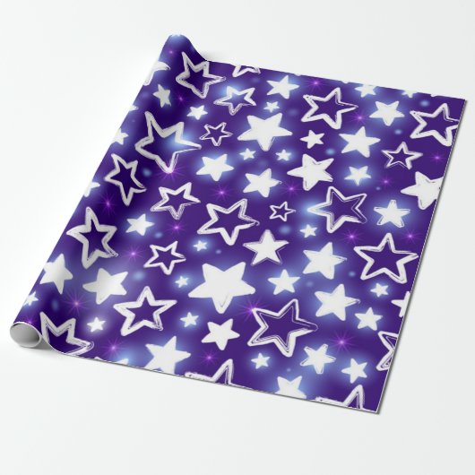 Papier Cadeau Motif d'étoiles (Déroulé)