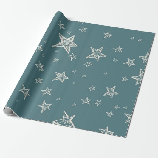 Papier Cadeau Motif d'étoiles (Déroulé)
