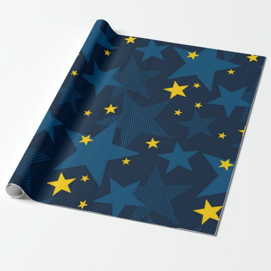 Papier Cadeau Motif d'étoiles (Déroulé)