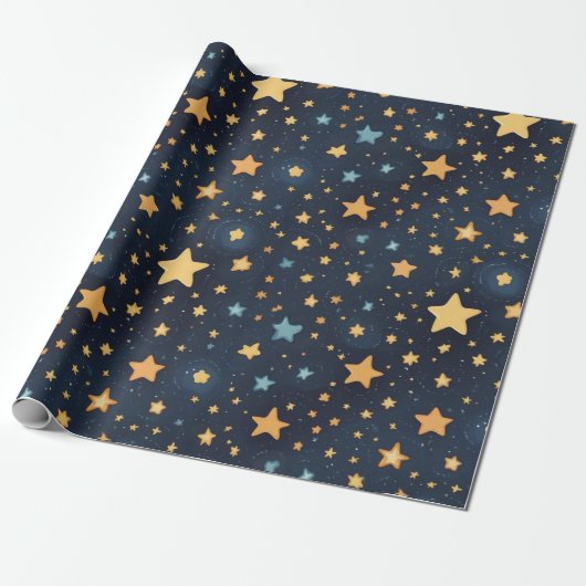Papier Cadeau Motif d'étoiles (Déroulé)
