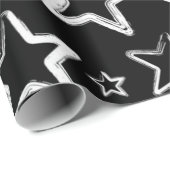 Papier Cadeau Motif d'étoiles (Coin rond)