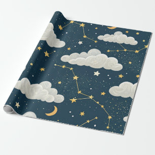 Papier Cadeau Motif d'étoiles de constellation céleste (6)