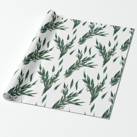 Papier Cadeau Motif d'eucalyptus (Déroulé)