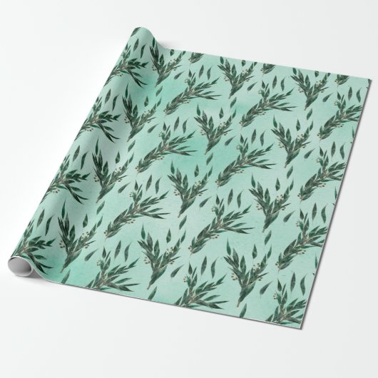 Papier Cadeau Motif d'eucalyptus (Déroulé)