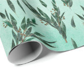 Papier Cadeau Motif d'eucalyptus (Coin rond)