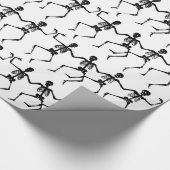 Papier Cadeau Motif d'Halloween du crâne de danse noire (Coin)